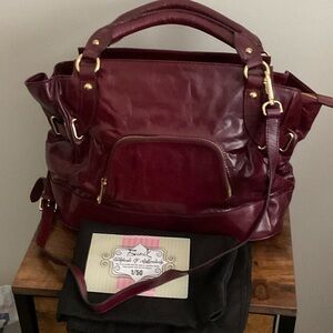 Luxurious Burgundy Leather Tote Bag